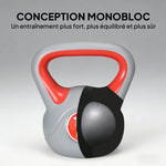 Kettlebell 14 kg, haltère avec poignée ergonomique, haltère à boule, musculation, entraînement, 26 x 18 x 32 cm, rouge