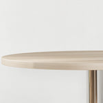 Table de bar ronde table haute cuisine réglable en hauteur 69-91 cm plateau pivotante à 360° naturel et gris