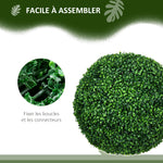 Lot de 2 boules de buis artificielles de 50 cm décoration pour intérieur ou extérieur vert