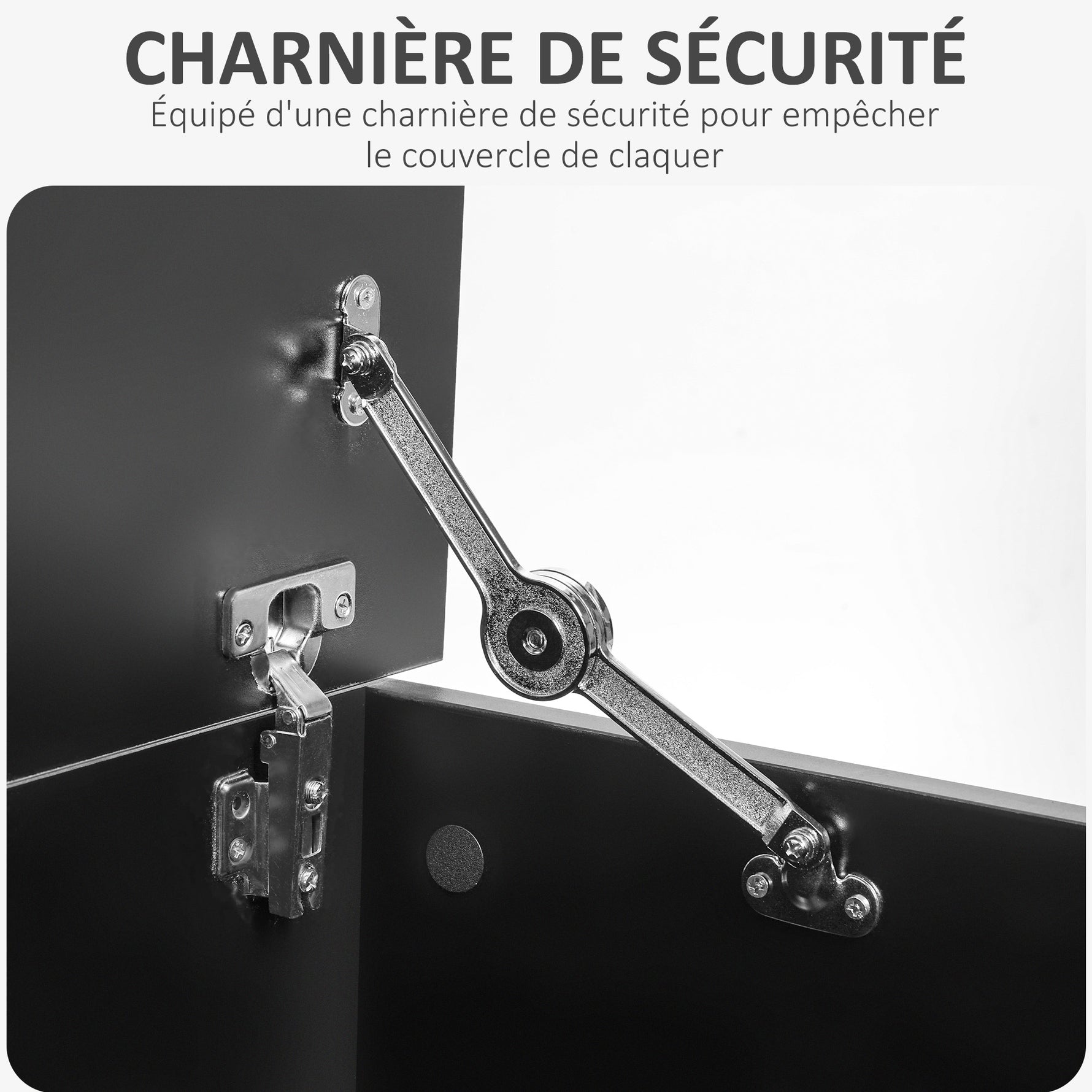 Coffre de rangement coffre à jouets grande capacité de rangement charnière verrouillée  en bois 100 x 40 x 40 cm noir