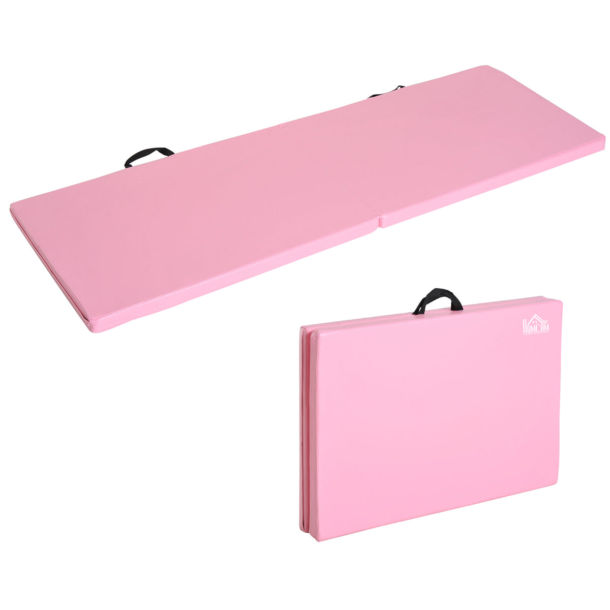 Tapis de gymnastique yoga pilates fitness pliable portable grand confort 180L x 60l x 5H cm revêtement synthétique rose