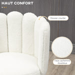 2er-Set Barhocker mit Fußstütze Stahl Stoff in Bouclé-Optik Höhe 65 cm Creme Schwarz