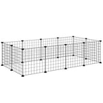 Dierenren puppyren voor huisdieren L 106 x B 73 x H 36 cm afgeronde hoeken metaaldraad zwart