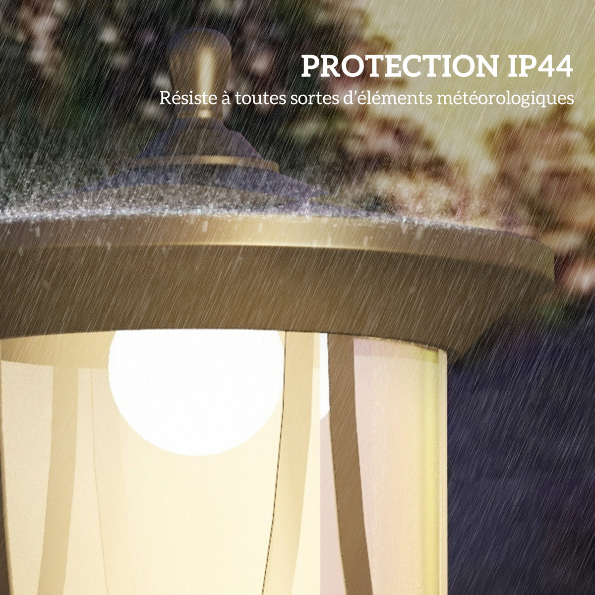 Lampadaire solaire extérieur lampadaire de jardin LED avec interrupteur marche/arrêt 17 x 17 x 127 cm noir