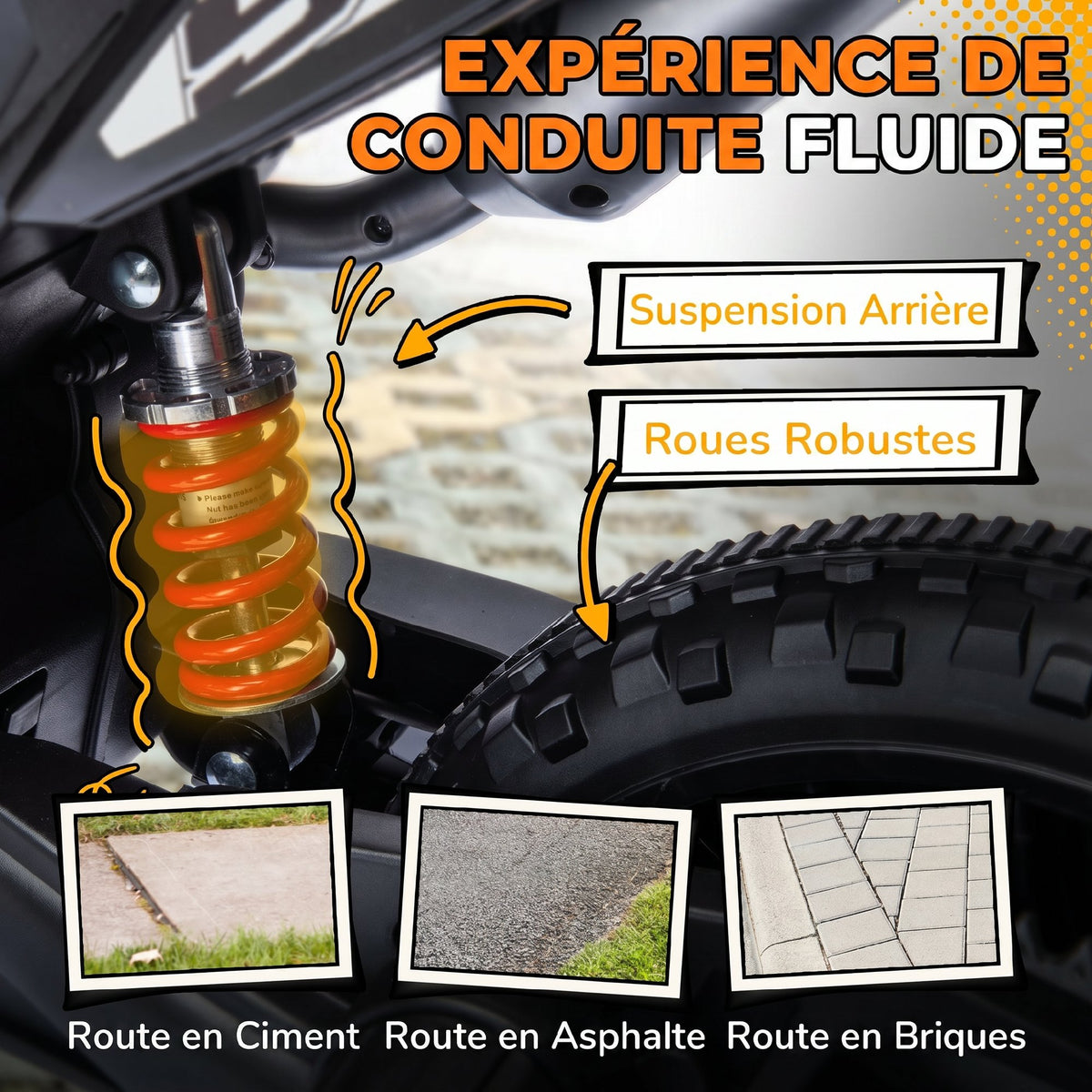 Moto électrique enfants sous licence Aprilia avec 2 moteurs 12V, roues d'entraînement, lumière LED, musique - jaune