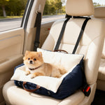 Siège auto pour chien avec ceinture de sécurité et fixation siège de voiture pour chien rembourré 49x53x36cm bleu marine