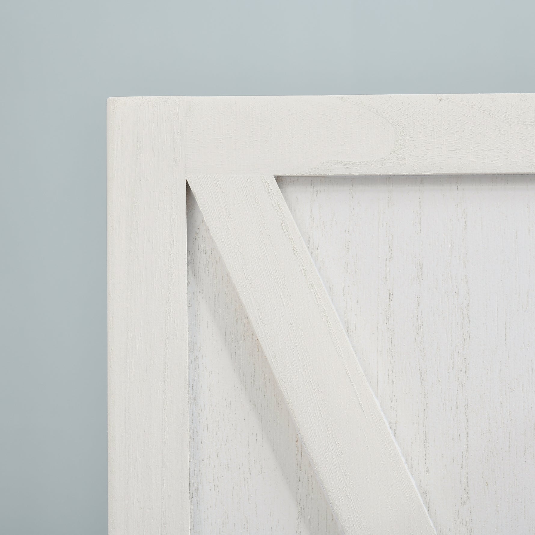 Paravent intérieur 4 Panneaux Style campagnard Chic - séparateur de pièce avec croisillons - Bois de Paulownia Blanc