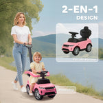 Porteur enfants Land Rover Discovery sous licence, porteur voiture à pousser avec poignée amovible, 84x40x94,5cm, rose