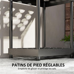 Organisateur d'outils de jardin, support à outils de jardin 16 compartiments à 2 niveaux 42 x 33 x 50 cm noir