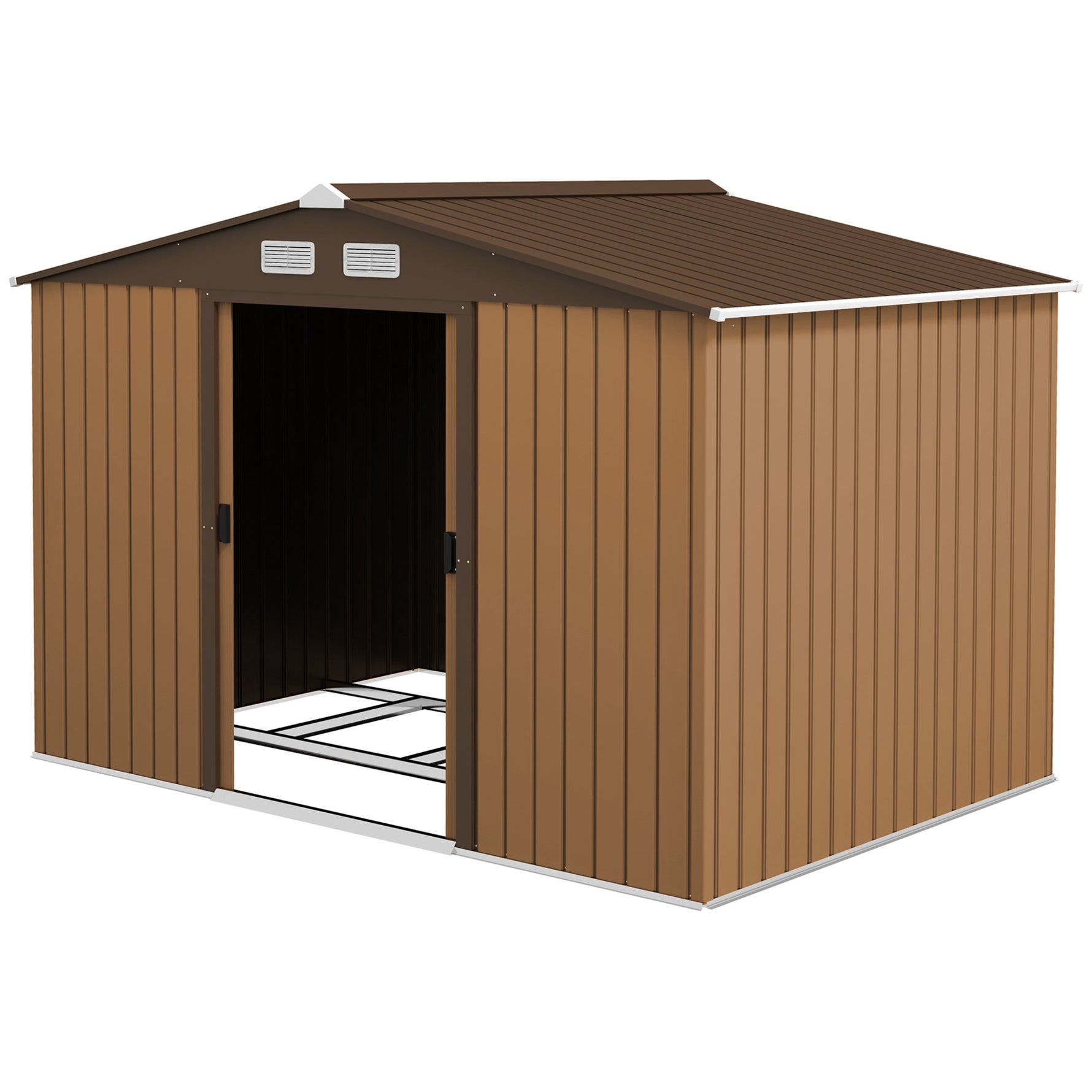 Abri de Jardin 4,9 m² cabane de jardin armoire de jardin Porte coulissante ventilations tôle Acier Jaune