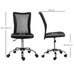 Lot 2 de chaises de bureau ergonomique hauteur réglable piètement chromé pivotant 360° revêtement maille noir