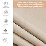 Store extérieur enrouleur 2,5 x 1,6 m avec manivelle, aluminium et polyester 280g/m² anti-UV50+, crème