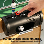 Baby-foot pour Enfants et Adultes, 22 Joueurs, 2 Ballons, 2 Compteurs de Points Manuels, 109 x 77 x 72 cm, Chêne Jaune