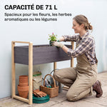 Carré Potager avec pieds Lit de Jardin Surélevé 4 trous de drainage et Tissu non tissé,  98 x 37 x 90 cm, gris