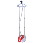 Défroisseur vapeur vertical 1950 W 32g/min, réservoir d'eau de 2 litres, tige télescopique, fer vertical autonomie 45min, 11 températures réglables, prêt en 38s, planche et cintre fournis rouge