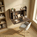 Bureau suspendu table murale table d'ordinateur murale et tablette rabattable avec rangements - 77 x 20 x 51 cm