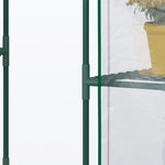 Serre de jardin 4 tablettes acier PVC haute densité 140 g/m² anti-UV 142 x 73 x 195 cm transparent vert