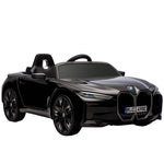 Voiture électrique pour enfants licence BMW I4 12V avec télécommande MP3 Musique Lumières et Ceinture 115x67x45 cm Noir