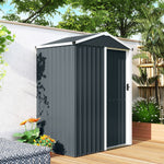Abri de jardin en métal 1,2 m², cabane jardin extérieure, porte coulissante verrouillable et gants, 136x87x176cm, gris