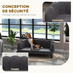 Canapé chien lit pour chien chat coquillage 98L x 60l x 35H cm coussin moelleux velours gris