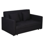Canapé-lit 2 places convertible 2 en 1 avec 2 coussins et coffre de rangement intégré 152 x 101 x 81 cm gris foncé