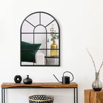 Miroir mural en métal cadre doré en forme de voûtée – 70 x 50 cm – décoration pour entrée ,chambre à coucher, salon