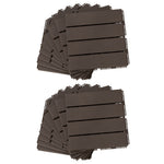 Caillebotis - Dalles terrasse - Lot de 18 - emboîtables, Installation très Simple - Petits Carreaux Composite Plastique