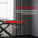 Appareil d'entraînement abdominal, appareil de fitness pliable avec siège réglable, pour bras jambes 57x105x115cm rouge