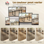 Mesa de comedor rectangular extensible para 6 a 8 personas, mesa de cocina con extensión de 140-180 cm, efecto madera natural