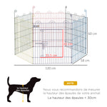 Enclos pliant en métal pour chiens lapins rongeurs petits animaux intérieur et extérieur 6 panneaux avec porte
