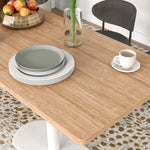 Table à manger rectangulaire pour 6 personnes, 120 x 70 x 75 cm, table de cuisine piétement et plateau épais chêne blanc