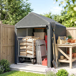 Abri de jardin tente de stockage portable avec cadre en métal galvanisé et grande porte, 1,2 x 1,8 m