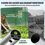 Serre tunnel de jardin 6m², serre de jardin tunnel 200x300x200cm porte et 6 fenêtres, bâche PE 140 g/m² vert