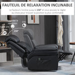 Sillón de relax eléctrico, sillón elevador reclinable con reposapiés ajustable, revestimiento sintético negro