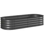 Jardinière surélevée carré potager de jardin en acier modulable légumes, plantes, fleurs, dim. 150 x 62 x 30 cm gris