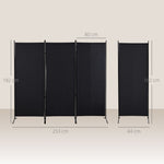 Paravent 3 panneaux dim. 2,53L x 0,5l x 1,82H m Store latéral Brise-Vue paravent sur Pied séparateur métal Polyester