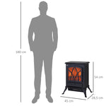Cheminée électrique sur pied 1000/2000 W, fausse cheminée décorative avec effet flamme LED, protection contre la surchauffe, zone de couverture 15-30 m², noir