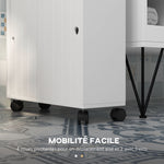 Toilet- en badkamermeubel met toiletrolhouder op wieltjes - 52 x 17 x 67 cm wit