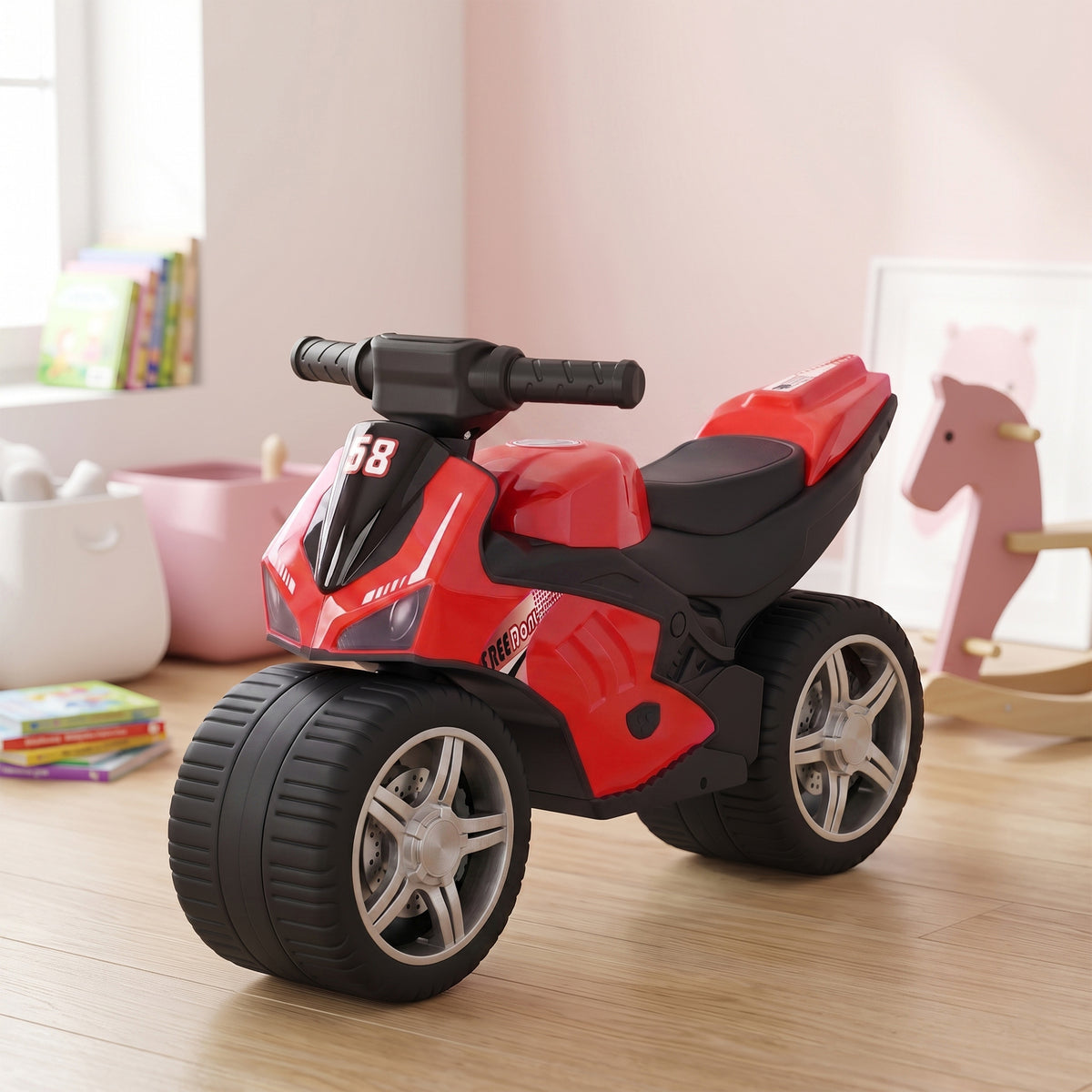 Draisienne pour Enfant, Vélo d'Équilibre avec Musique et Roues Extra-Larges, pour Filles et Garçons 18-36 Mois, Rouge