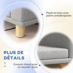 Canapé pour chien grand lit surélevé pour chien coussin lavable cadre en bois tissu polyester 98 x 67 x 25 cm gris