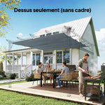 Toile de Toit pour pergola Bâche pour Pergola rétractable de 3 x 3 m, Polyester 180g/m³, Anti-UV 30+, Gris foncé