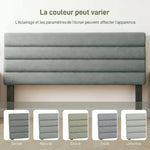 Tête de Lit Capitonnée, Hauteur Ajustable en 3 Niveaux avec Pieds en Métal pour Chambre, 140 x 10 x 106/116/126 cm, Gris