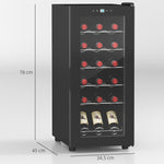 Cave à vin 18 bouteilles 50L haute performance température réglable 5-18° avec lumière LED, noir