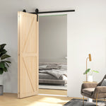 152,5 CM Quincaillerie de porte coulissante pliante kit de rails de porte de grange coulissante en acier pour 2 portes