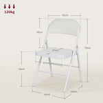 Lot de 4 chaises pliantes chaises de salle à manger portables cadre en acier dim. 45l x 46P x 78H cm blanc