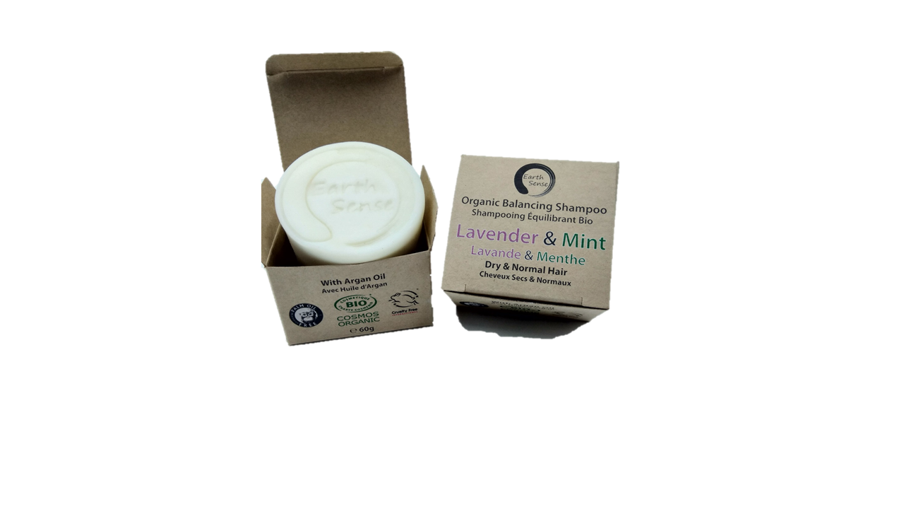 Shampoing Solide Bio Certifié – Lavande & Menthe – Cheveux Secs & Tous Types 60g