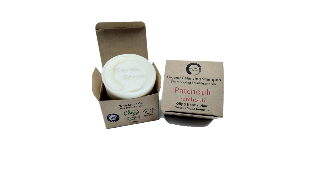 Shampoing Solide Bio Certifié – Patchouli – Cheveux Gras & Tous Types 60g