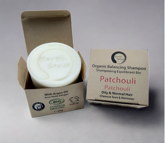 Shampoing Solide Bio Certifié – Patchouli – Cheveux Gras & Tous Types 60g