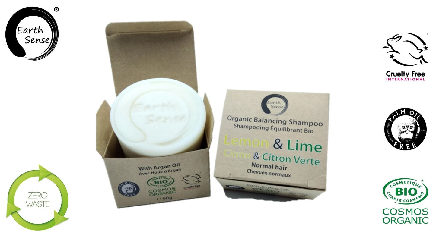 Shampoing Solide Bio Certifié – Citron & Citron Vert – Cheveux Normaux & Tous Types 60g