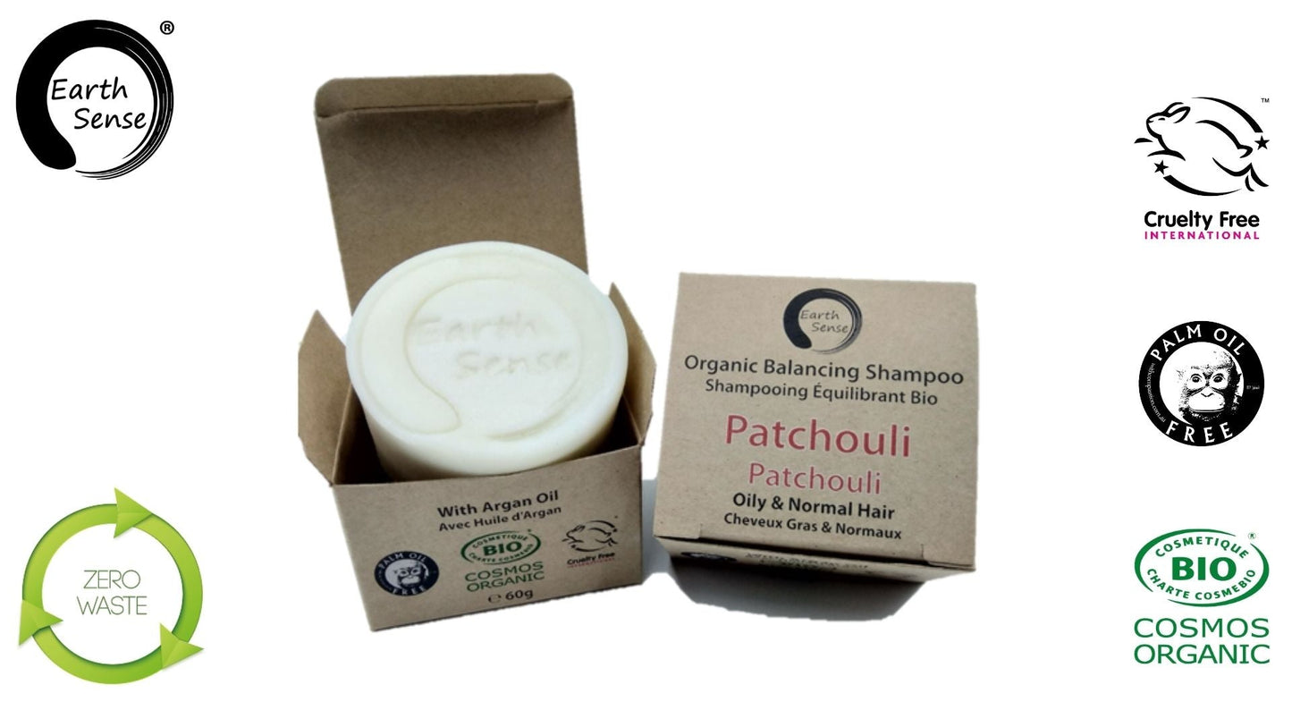 Shampoing Solide Bio Certifié – Patchouli – Cheveux Gras & Tous Types 60g